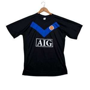 2009-2010 Authentic CF Man U Manchester United Soccer Jersey AIG Vintage L